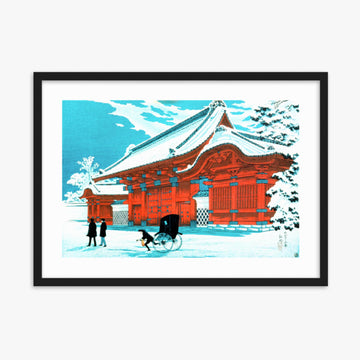 Takahashi Hiroaki (Shōtei) - The Red Gate of Hongo in Snow 50x70 cm Poster With Black Frame