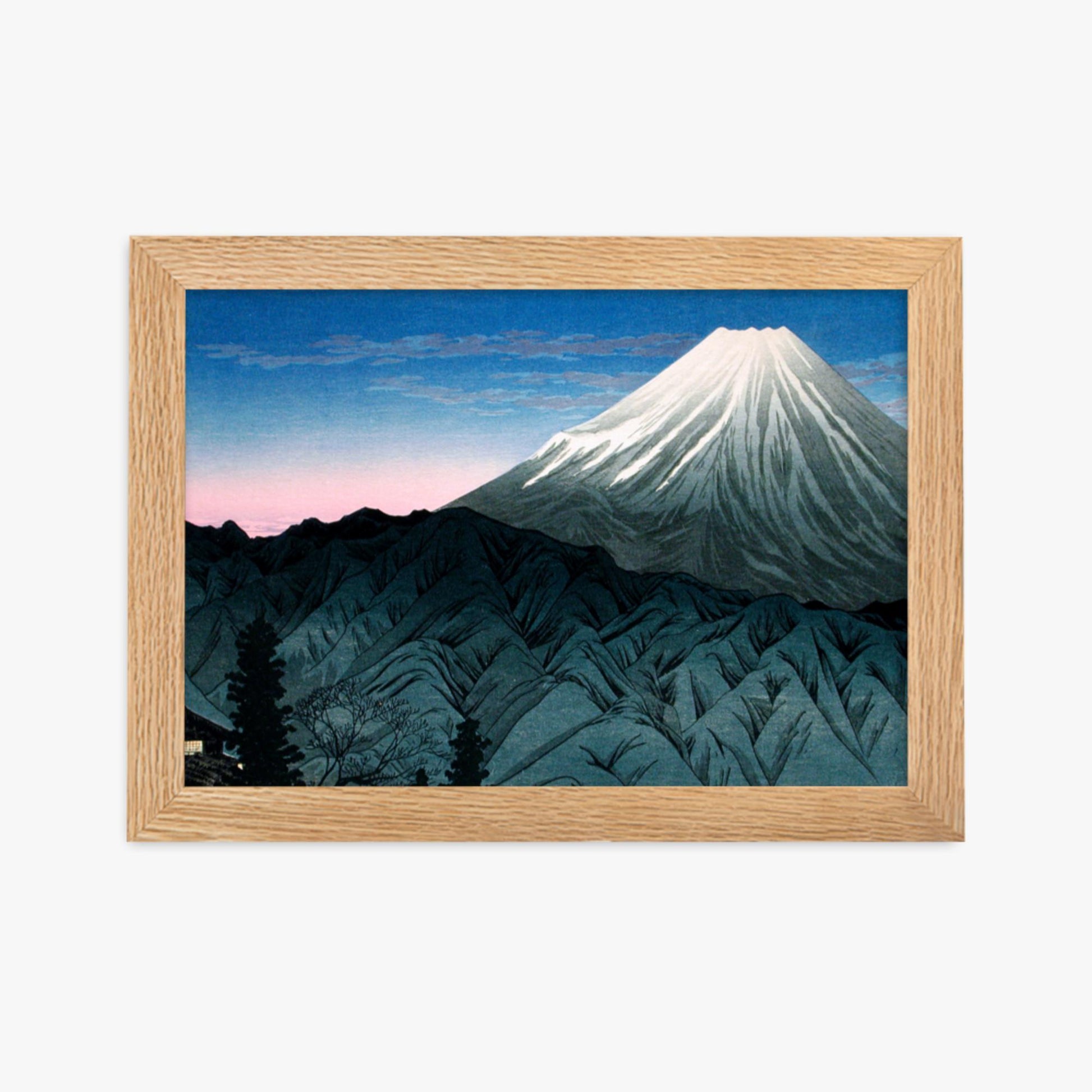 Takahashi Hiroaki (Shōtei) - Mount Fuji From Hakone 21x30 cm Poster With Oak Frame