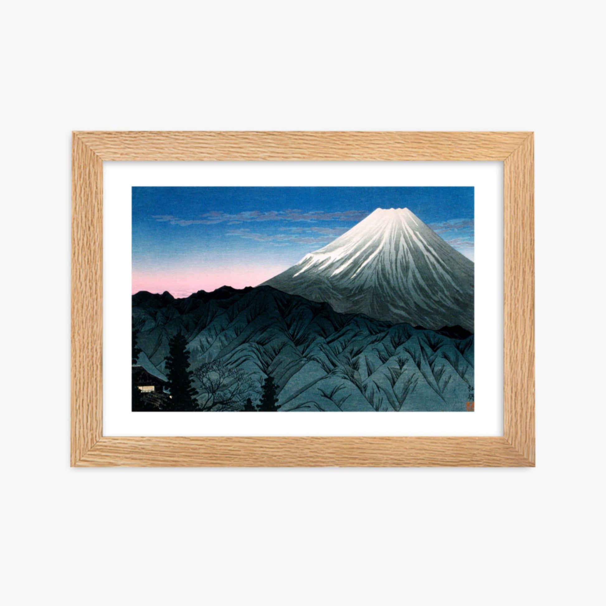 Takahashi Hiroaki (Shōtei) - Mount Fuji From Hakone 21x30 cm Poster With Oak Frame