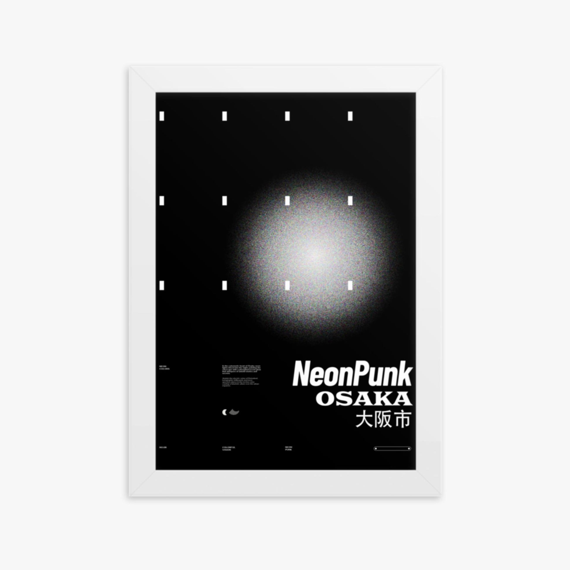 Modern illustration: Black Neon Night 21x30 cm Poster With White Frame Frame