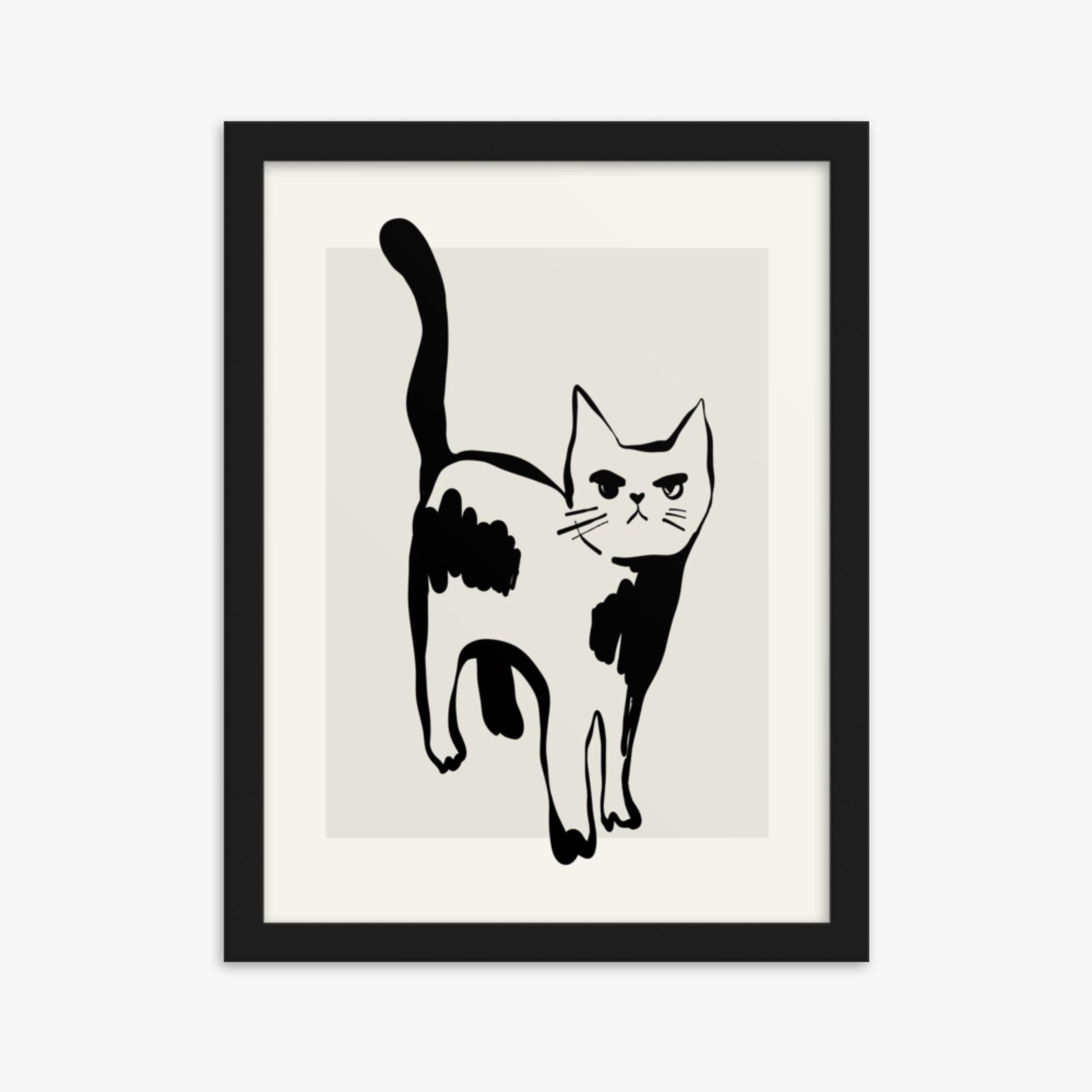 Modern illustration: Huh? 30x40 cm Poster With Black Frame Frame