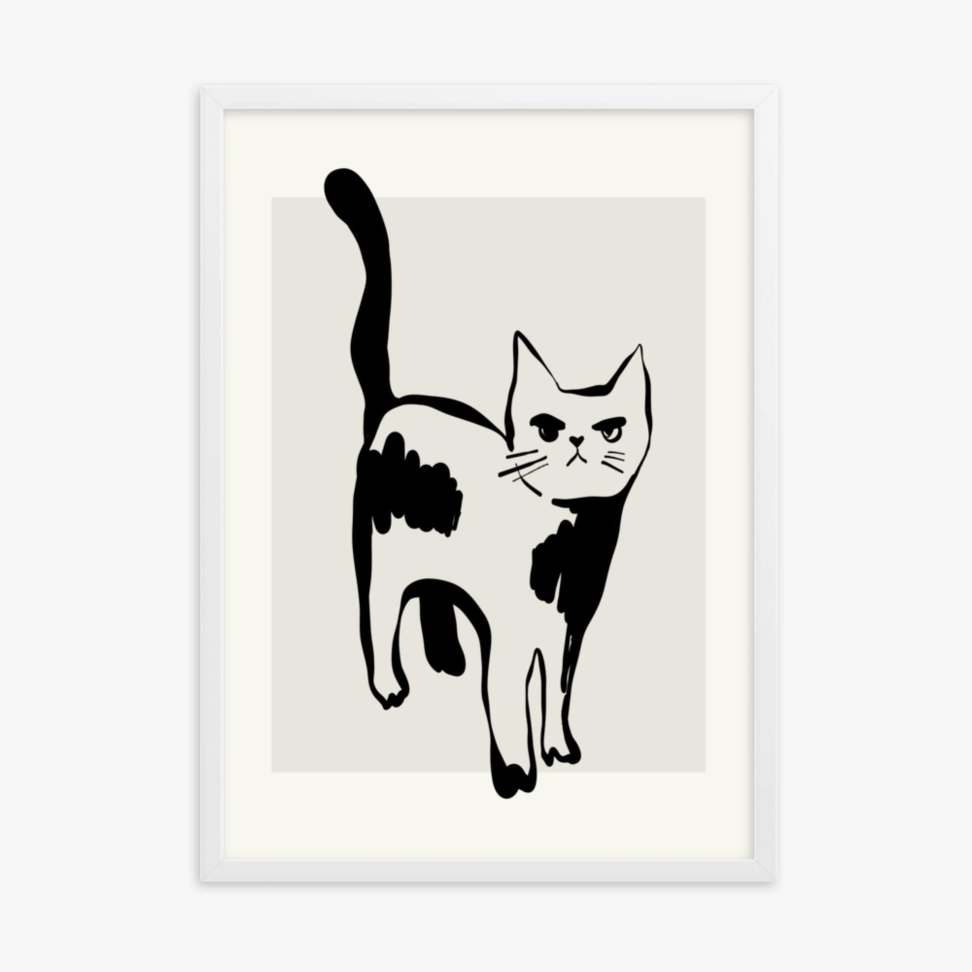 Modern illustration: Huh? 50x70 cm Poster With White Frame Frame