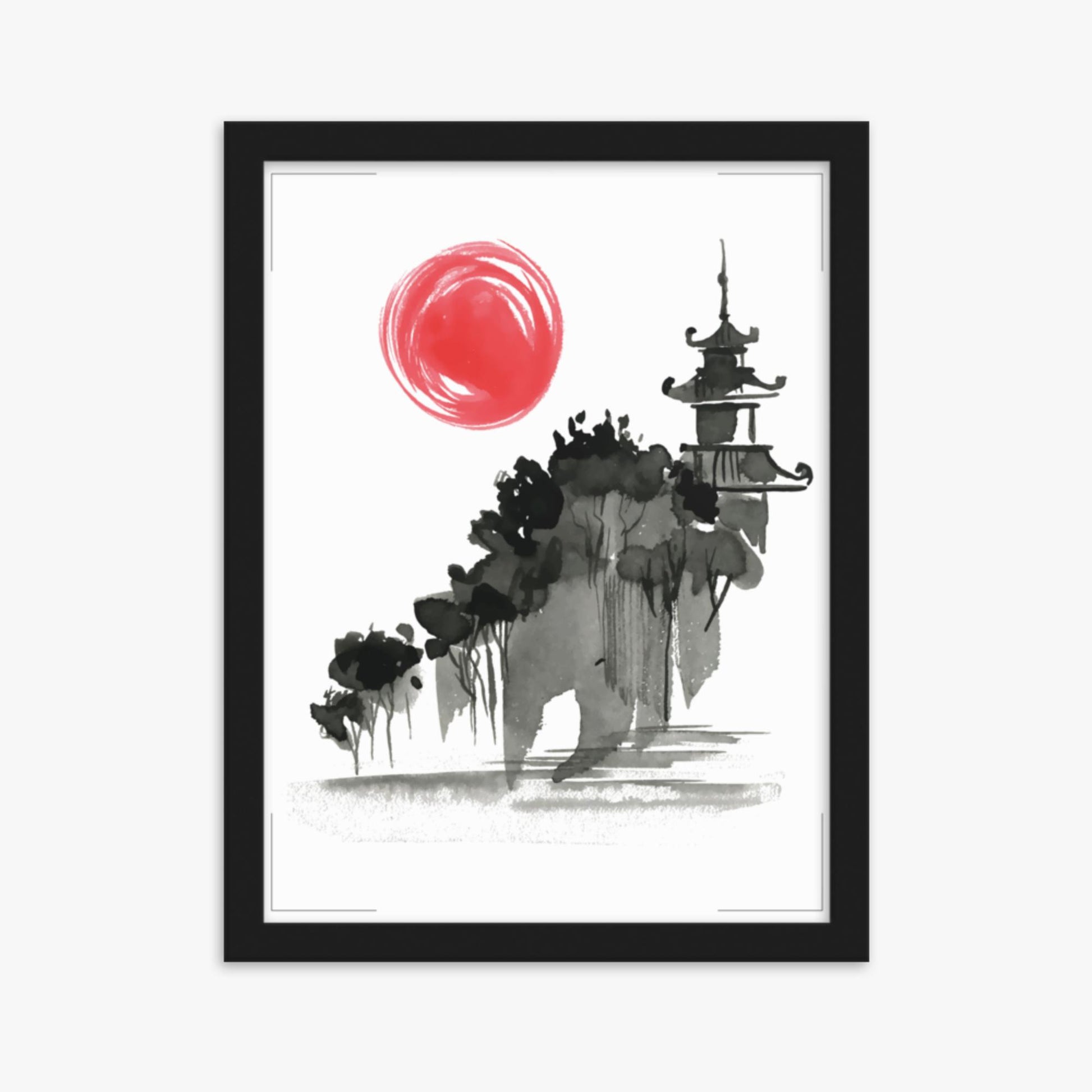 Modern illustration: Castle in the Sun 30x40 cm Poster With Black Frame Frame