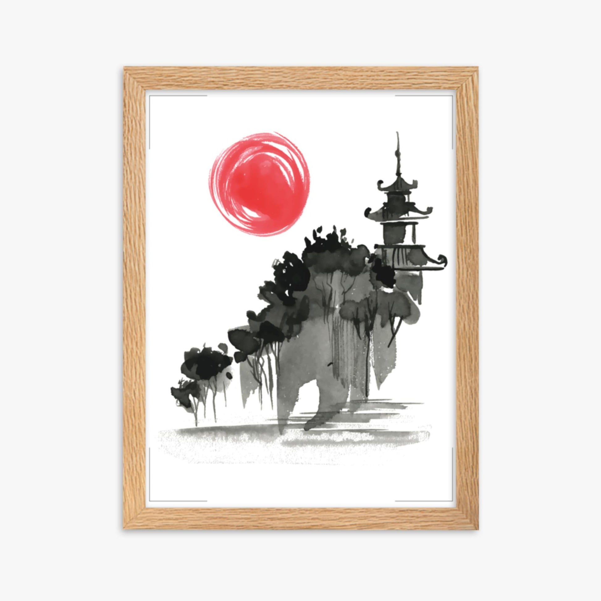 Modern illustration: Castle in the Sun 30x40 cm Poster With Oak Frame Frame