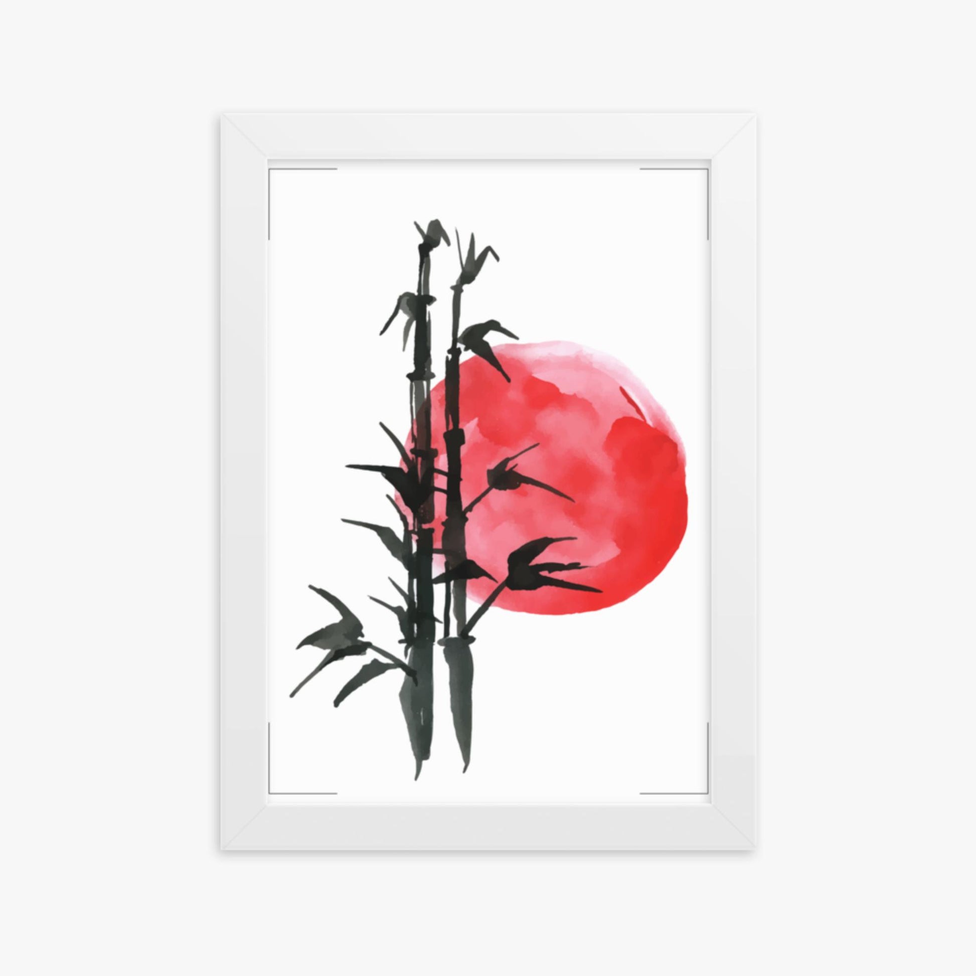 Modern illustration: Bamboo at Sunset 21x30 cm Poster With White Frame Frame