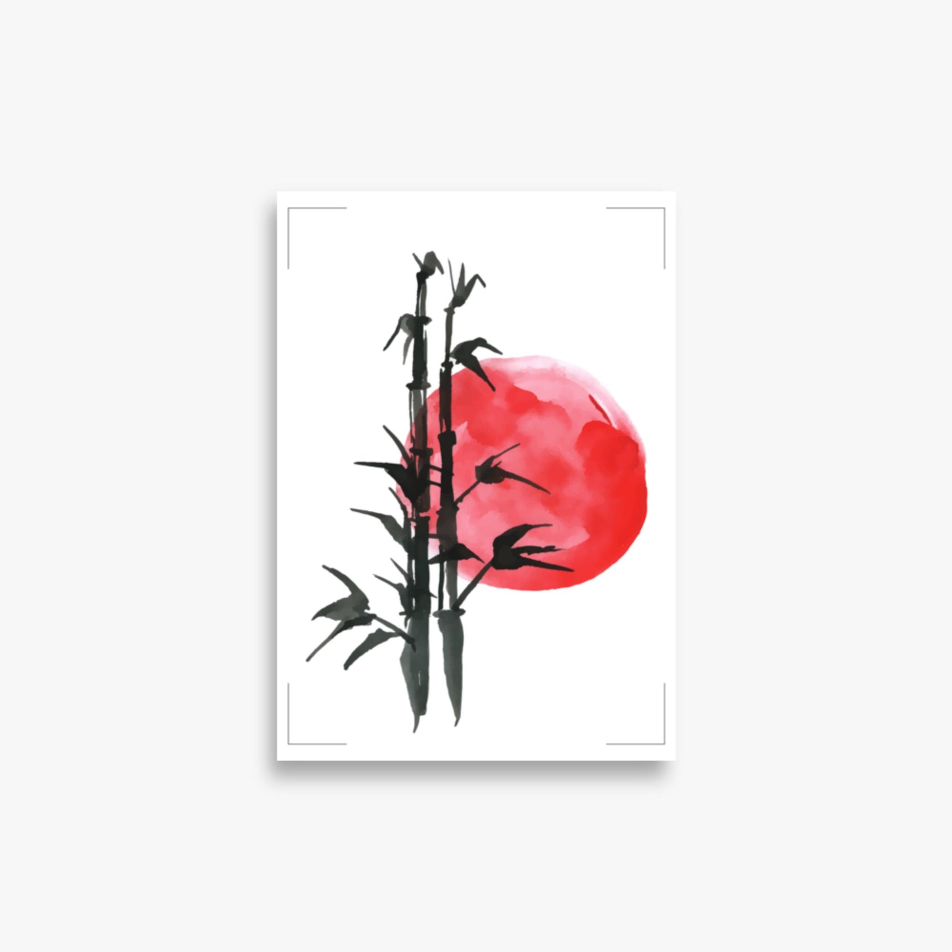 Modern illustration: Bamboo at Sunset 21x30 cm Poster