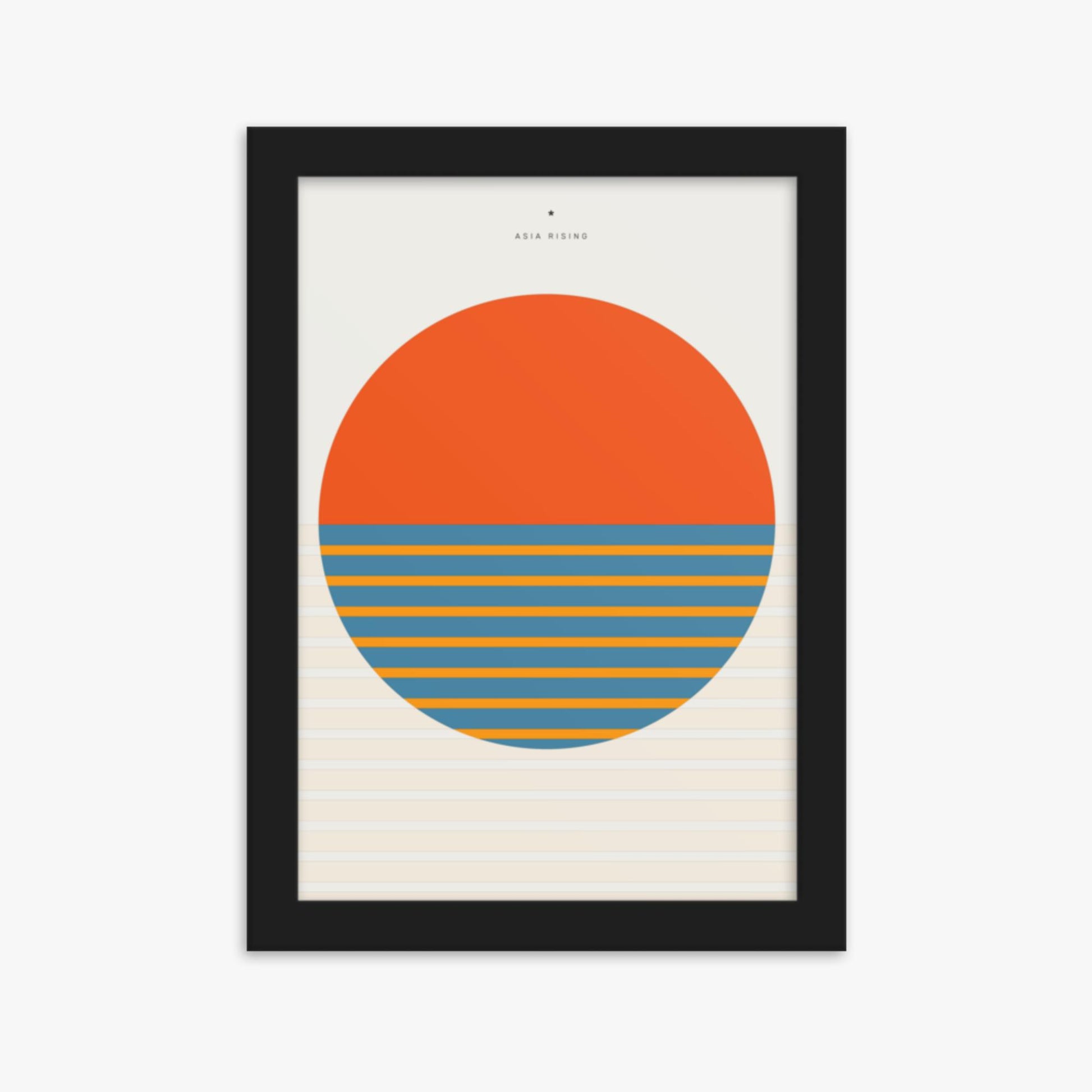 Modern illustration: Sun and Land 21x30 cm Poster With Black Frame Frame