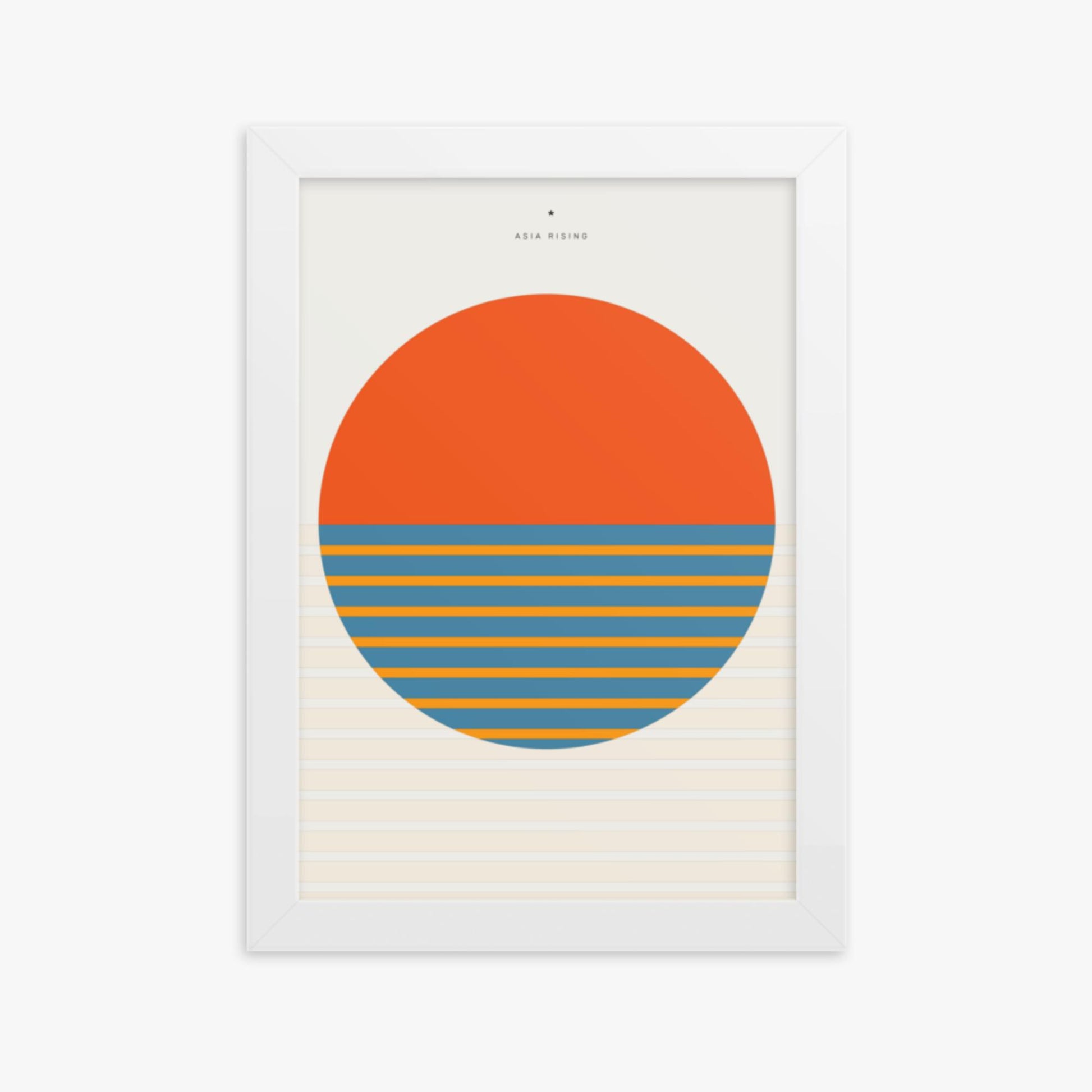 Modern illustration: Sun and Land 21x30 cm Poster With White Frame Frame