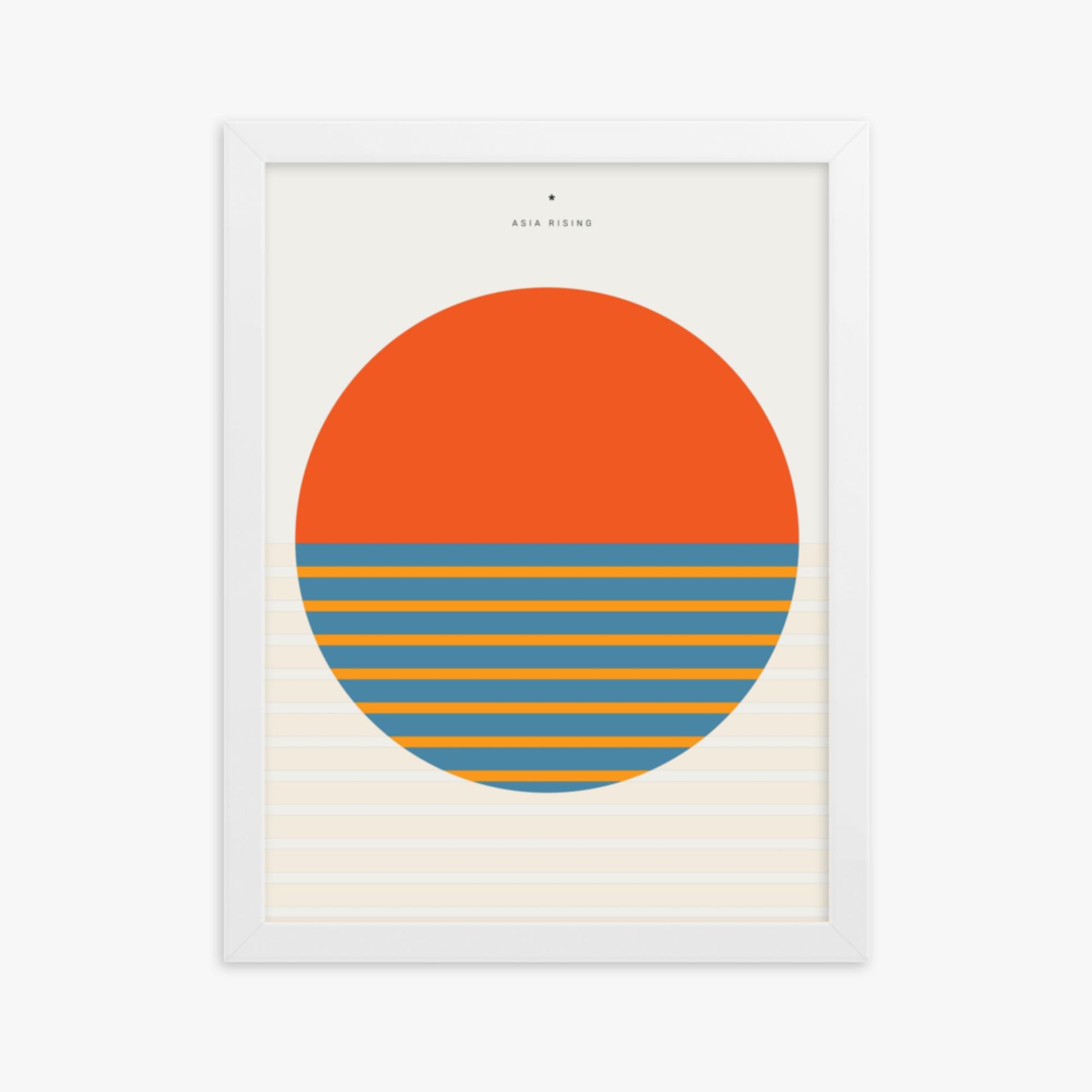 Modern illustration: Sun and Land 30x40 cm Poster With White Frame Frame