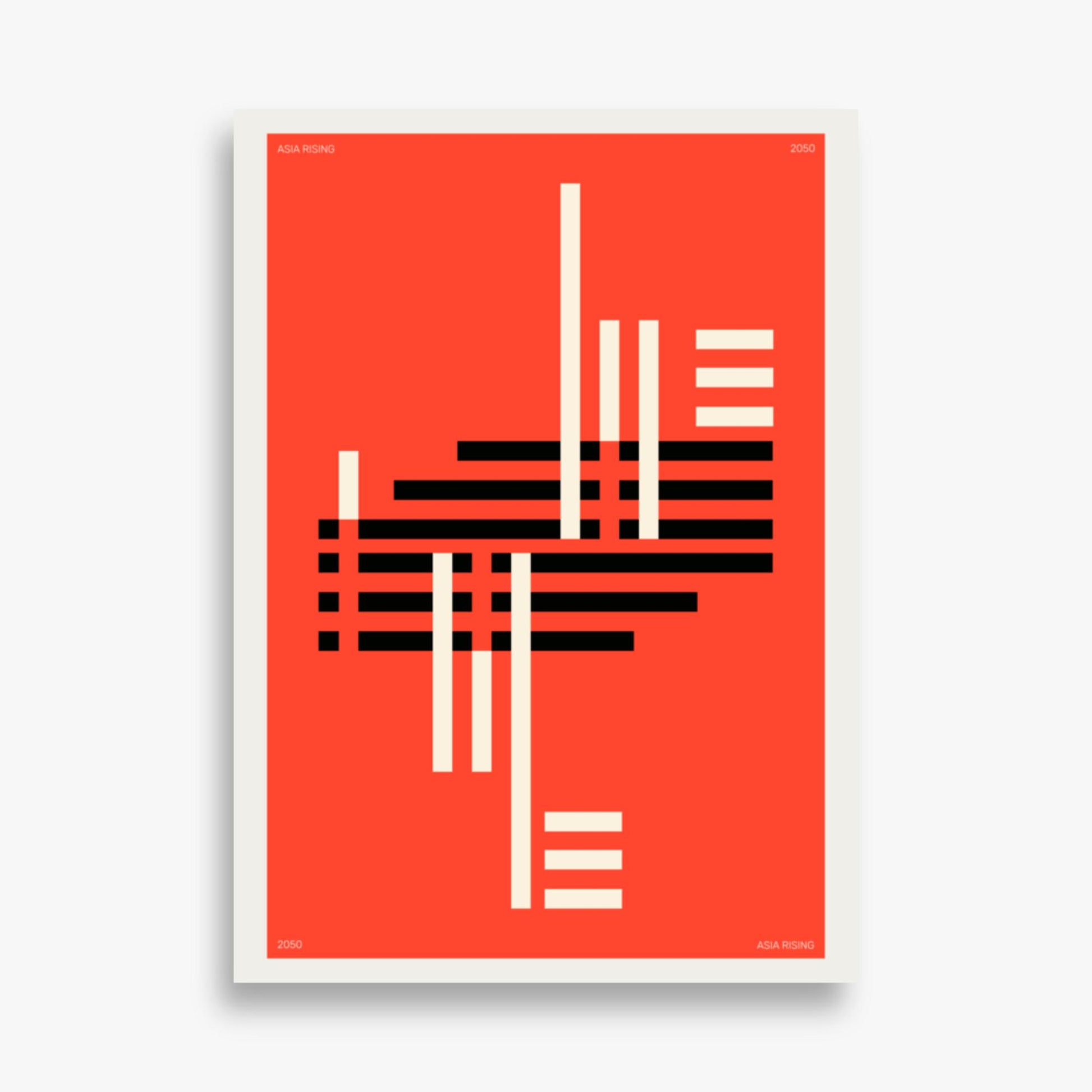 Modern illustration: Orange & Black 50x70 cm Poster