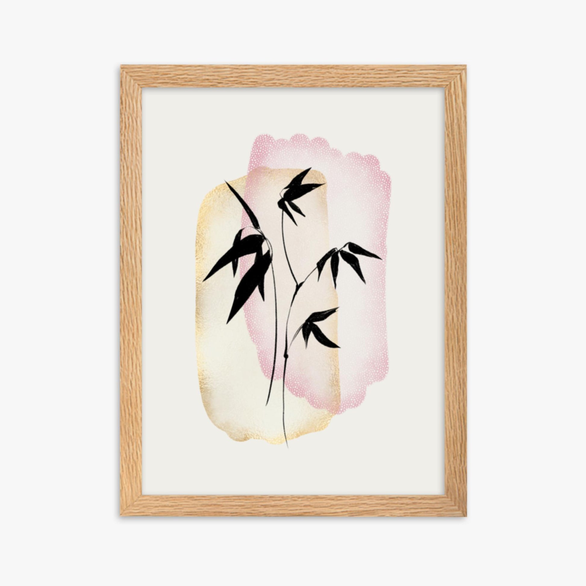 Modern illustration: Orange and Pink 30x40 cm Poster With Oak Frame Frame