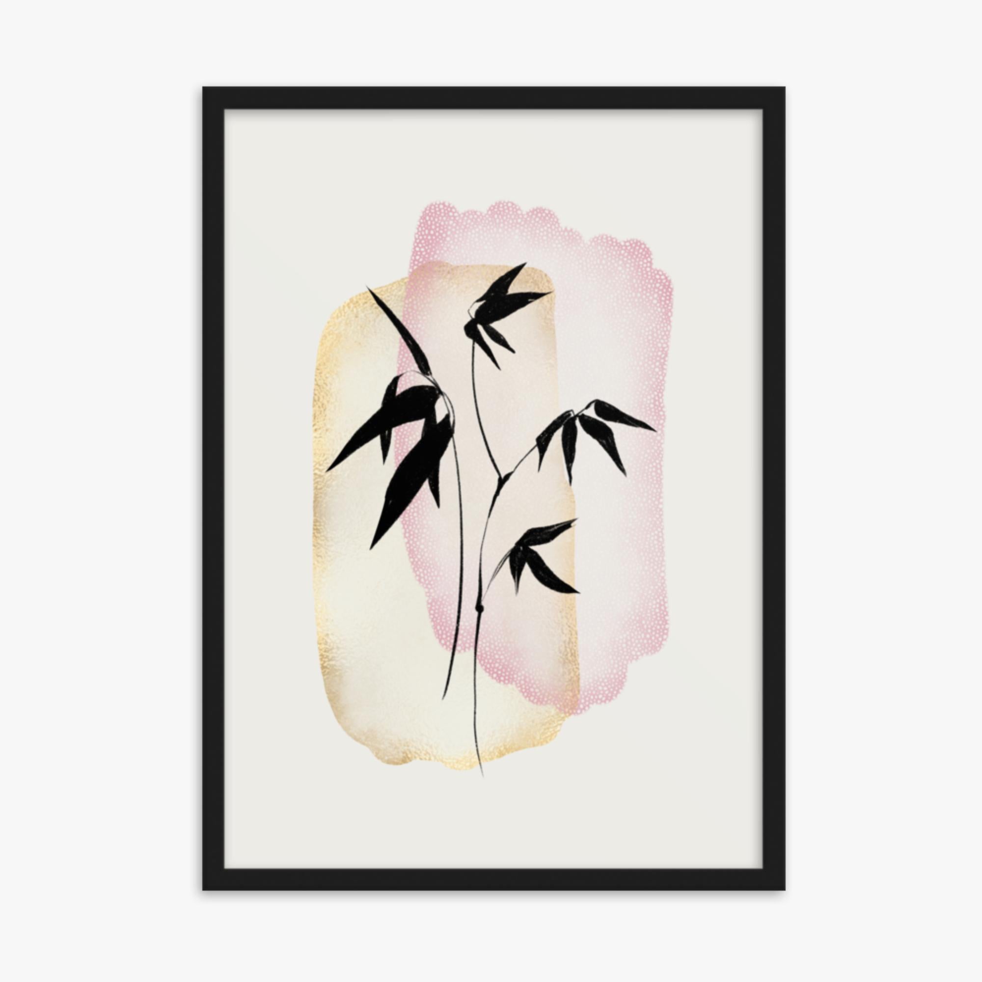 Modern illustration: Orange and Pink 50x70 cm Poster With Black Frame Frame