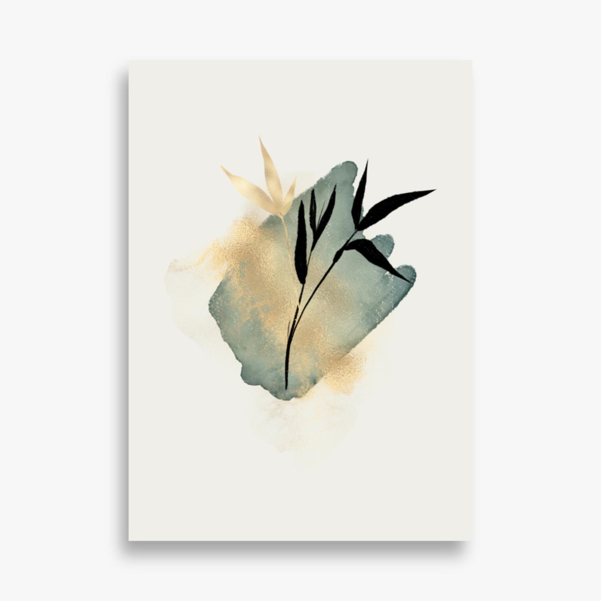 Modern illustration: Green and Gold 50x70 cm Poster