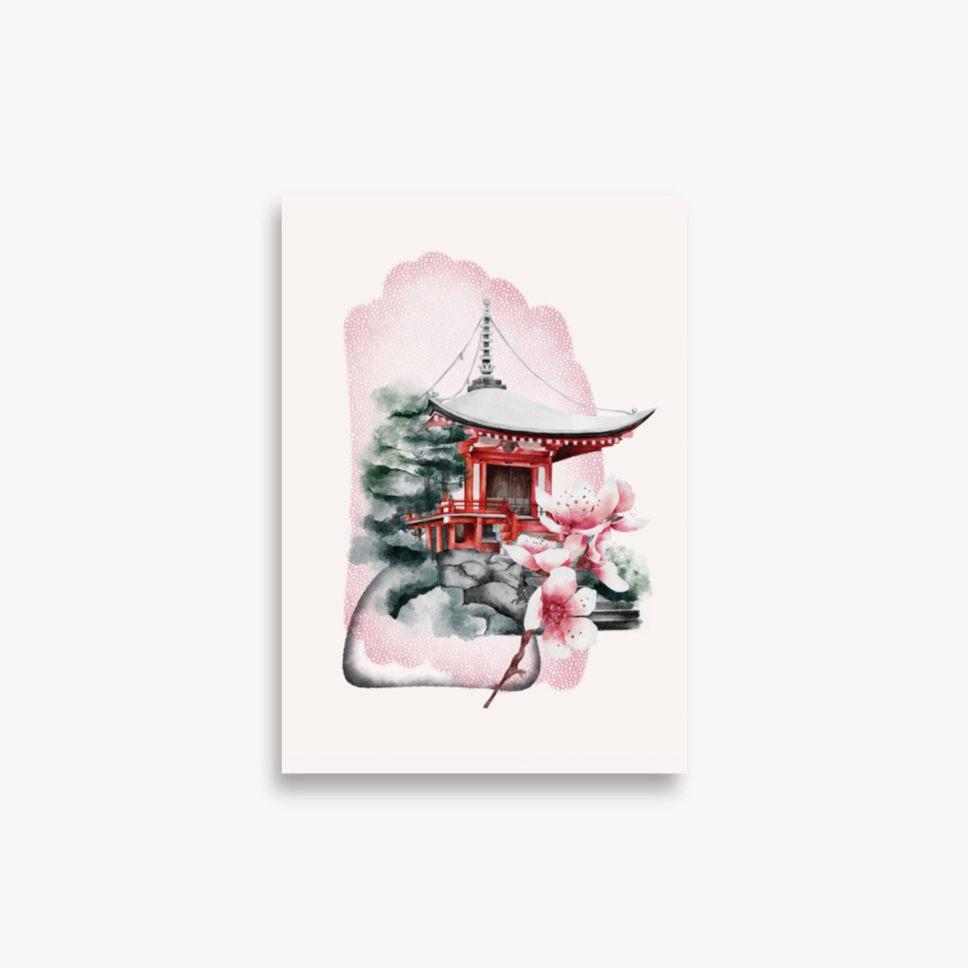 Modern illustration: Flowery Shrine 21x30 cm Poster