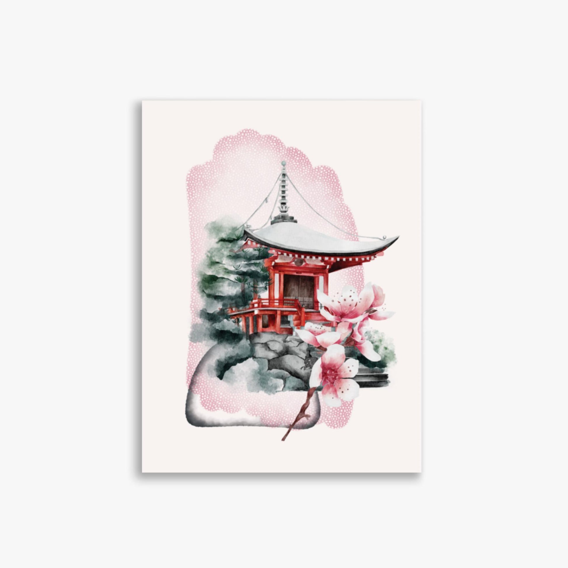 Modern illustration: Flowery Shrine 30x40 cm Poster