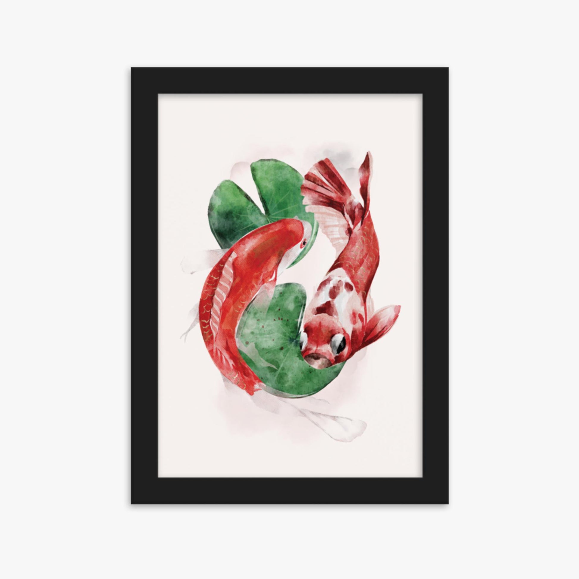 Modern illustration: Koi 21x30 cm Poster With Black Frame Frame