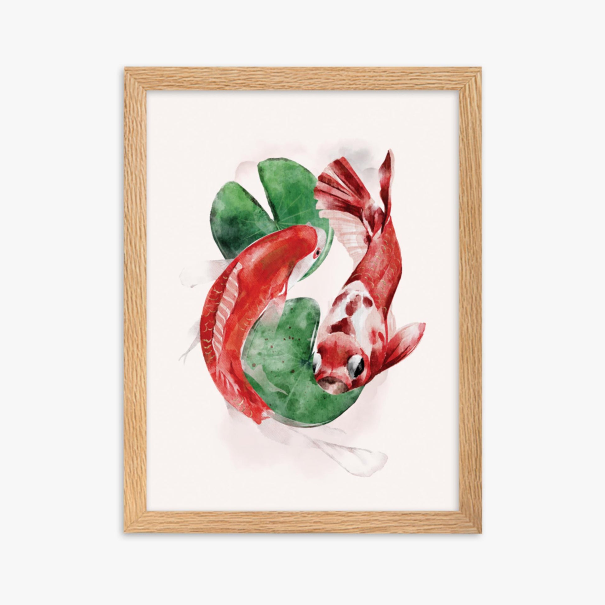 Modern illustration: Koi 30x40 cm Poster With Oak Frame Frame