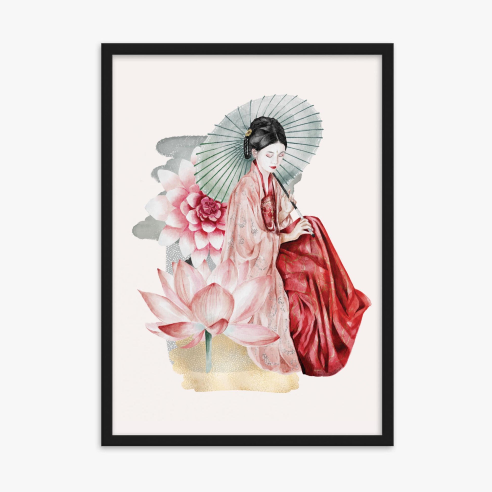 Modern illustration: Serenity 50x70 cm Poster With Black Frame Frame