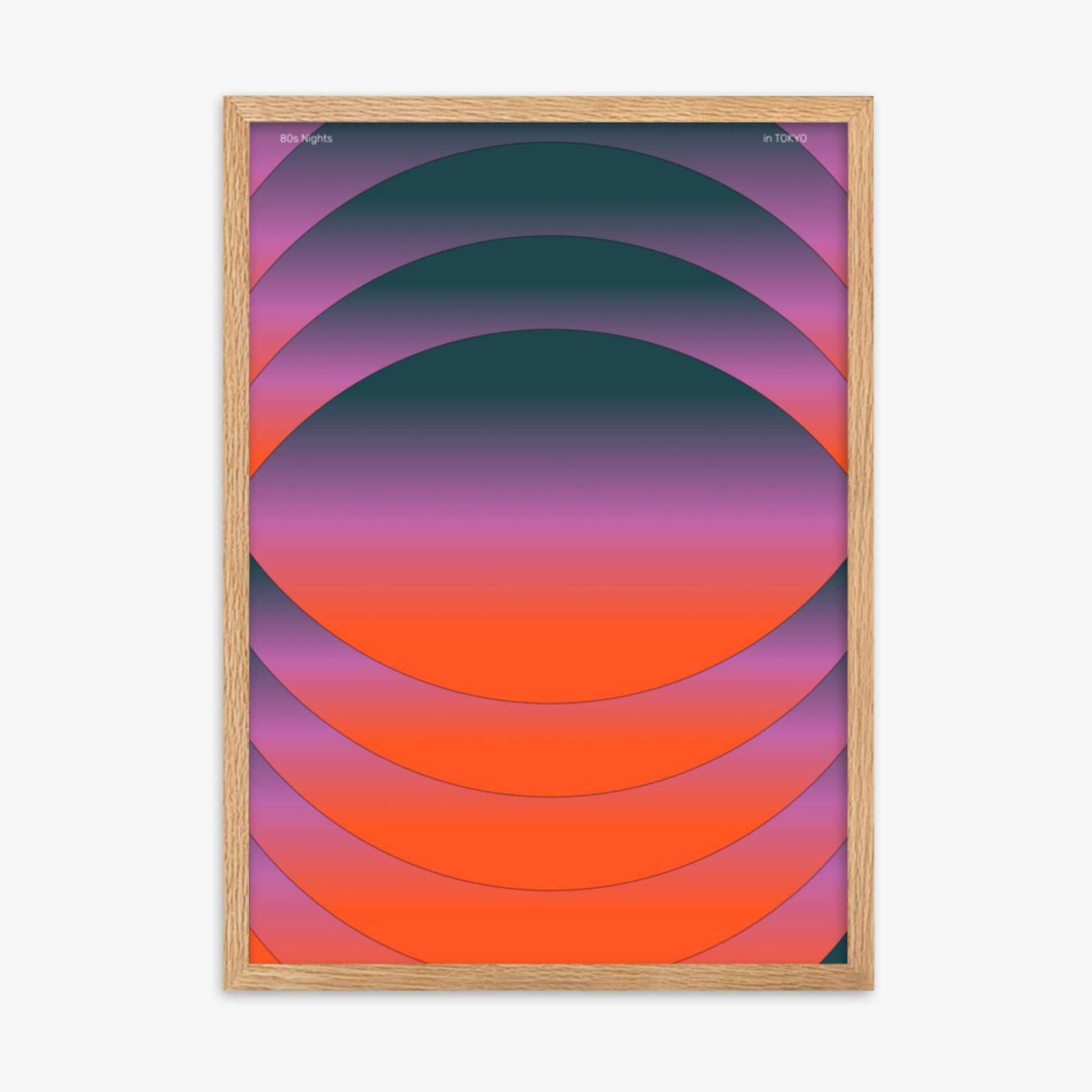 Modern illustration: Mesmerized 50x70 cm Poster With Oak Frame Frame