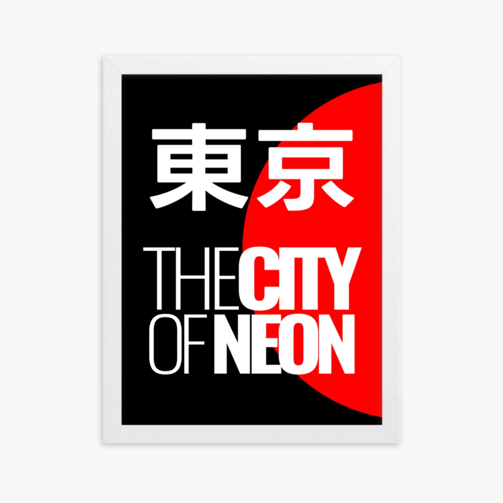 Modern illustration: Neon City 30x40 cm Poster With White Frame Frame