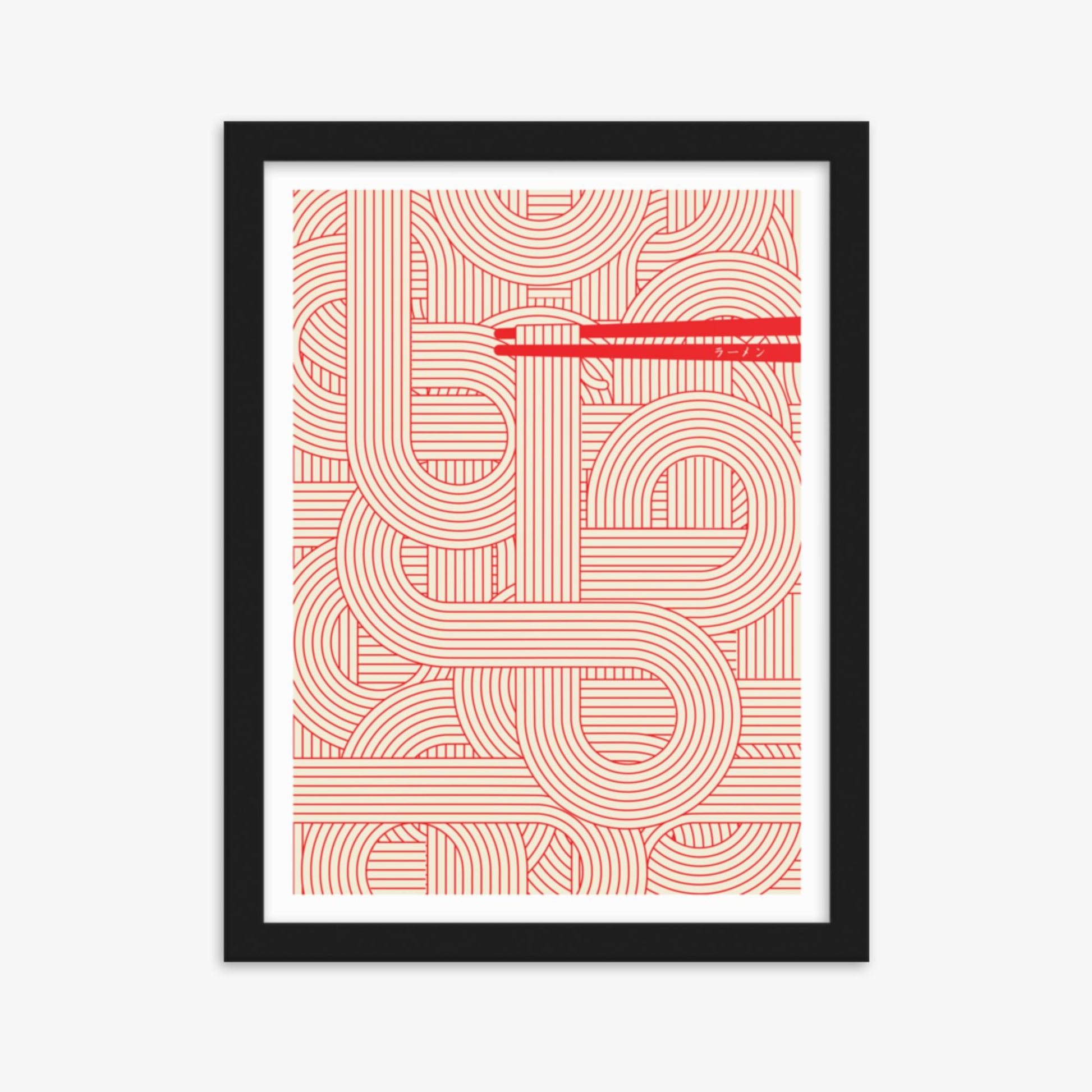 Modern illustration: Abstract Noodles 30x40 cm Poster With Black Frame Frame