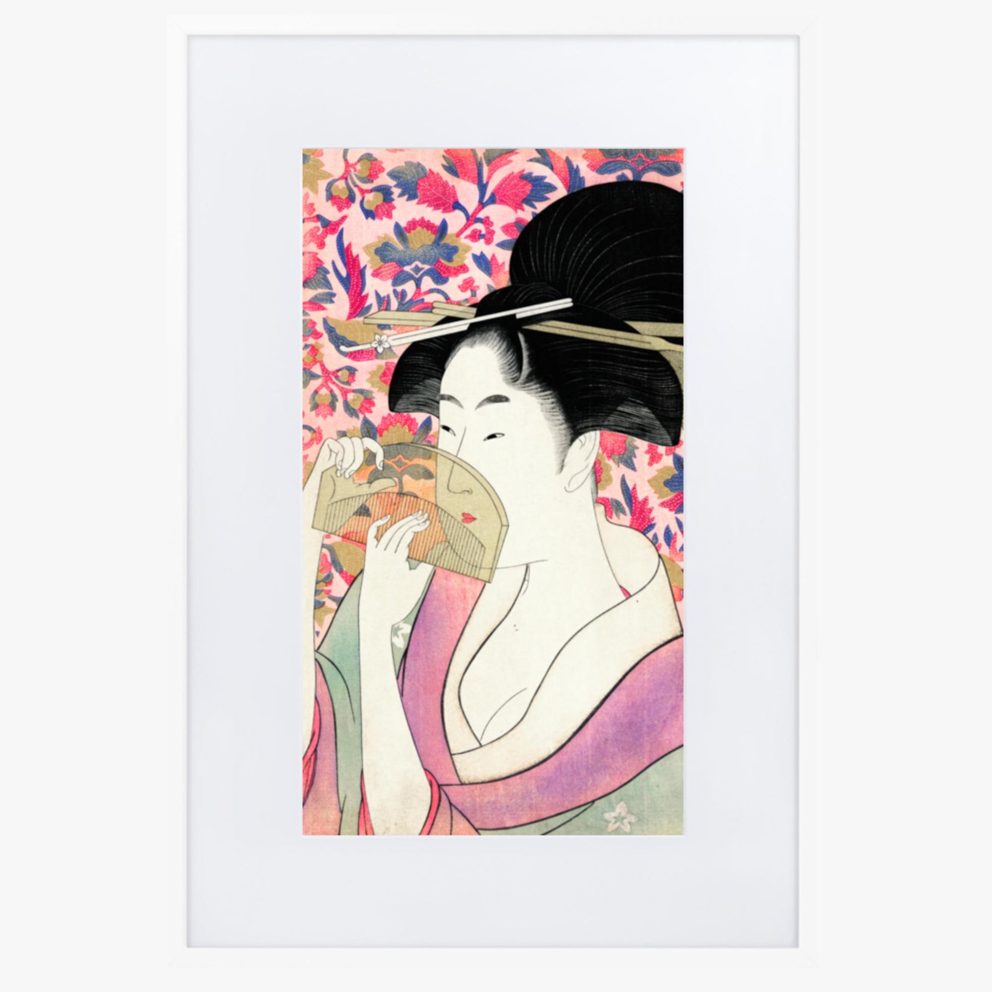 Utamaro Kitagawa - Kushi  61x91 cm Poster With White Frame