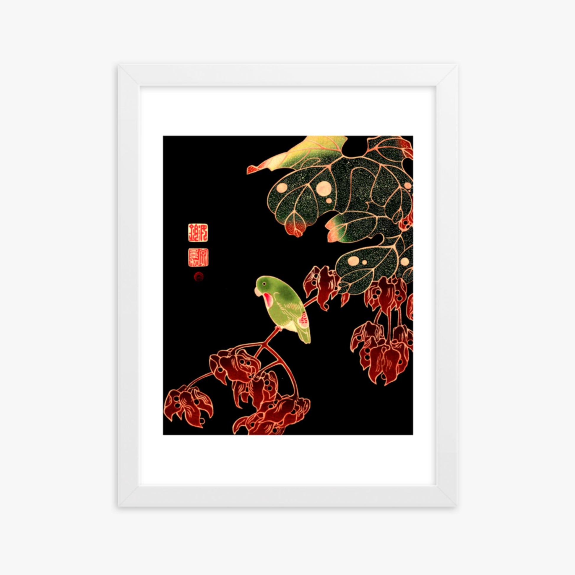 Ito Jakuchu - The Paroquet 30x40 cm Poster With White Frame