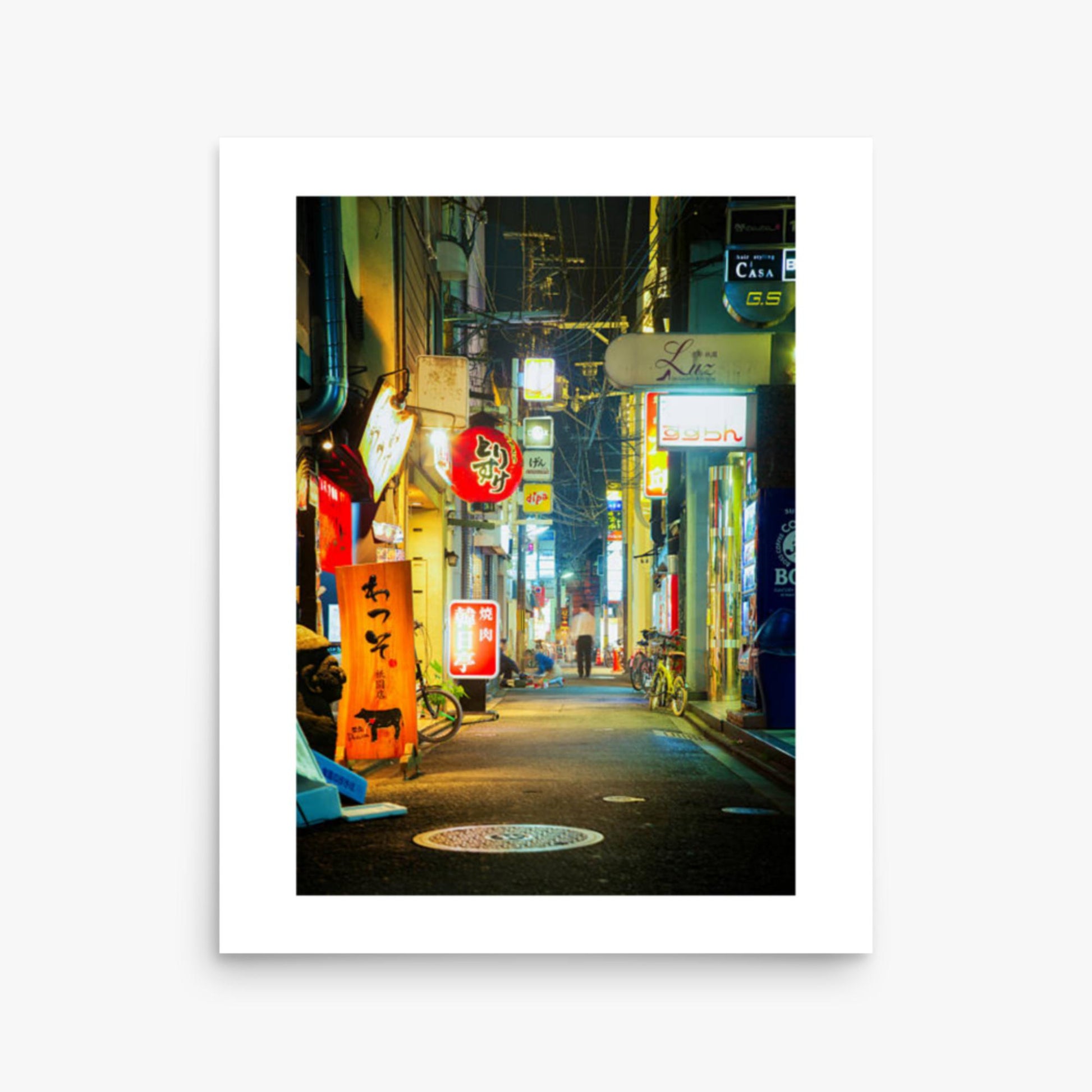 Kyoto, Japan backstreet at night 16x20 in Poster