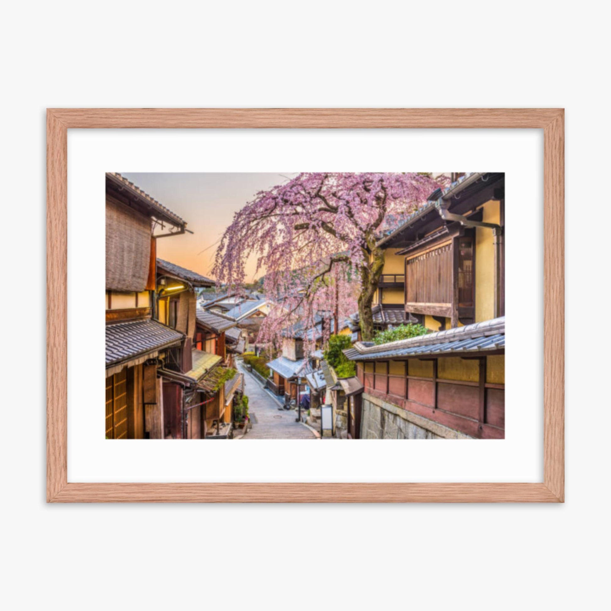 Kyoto, Japan in Sprint 18x24 in Poster With Oak Frame