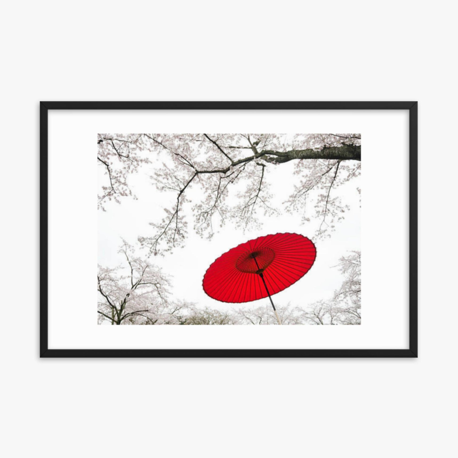 Japanese Umbrella 24x36 in Poster With Black Frame