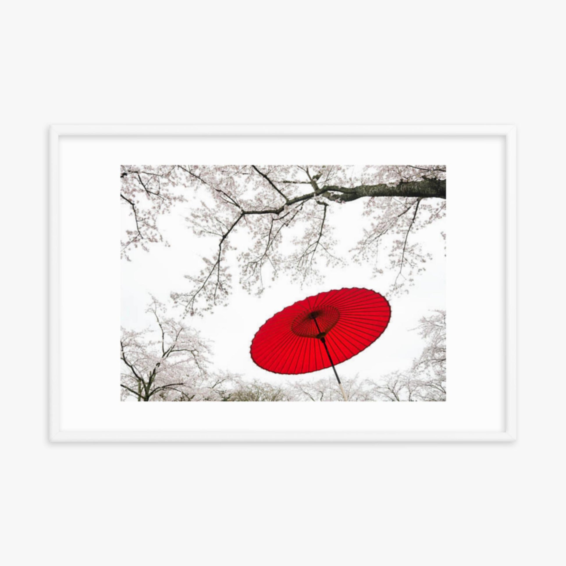 Japanese Umbrella 24x36 in Poster With White Frame