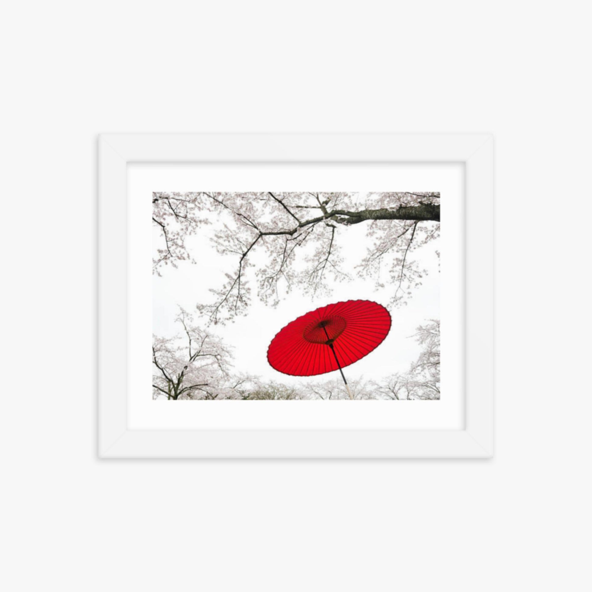 Japanese Umbrella 8x10 in Poster With White Frame