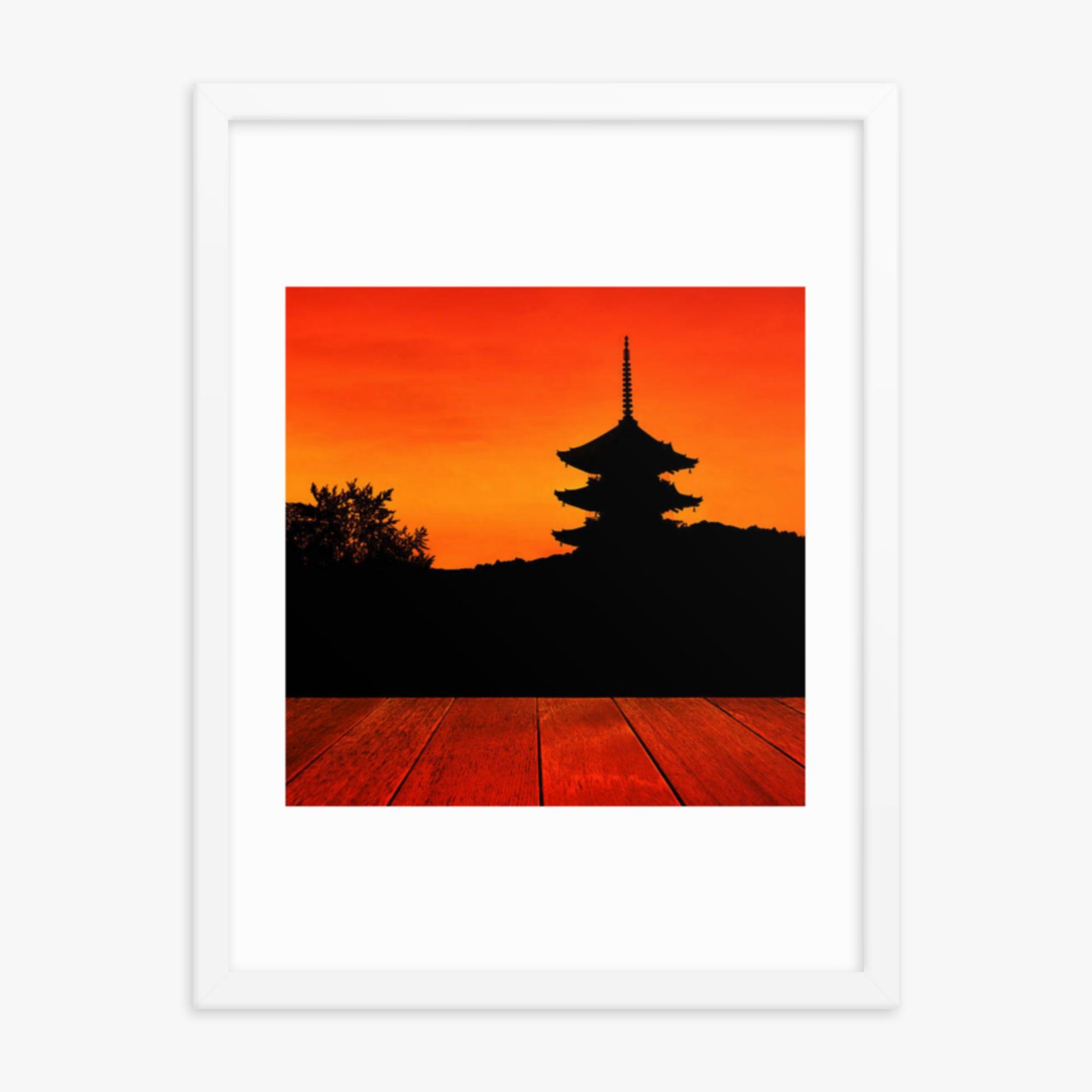 Sunset 18x24 in Poster With White Frame