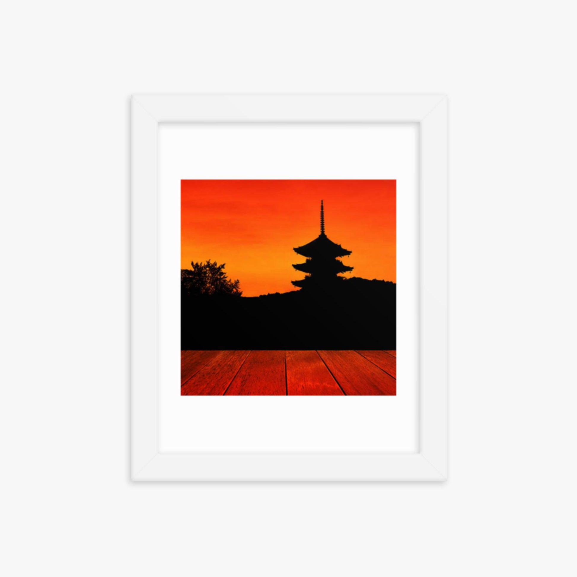 Sunset 8x10 in Poster With White Frame