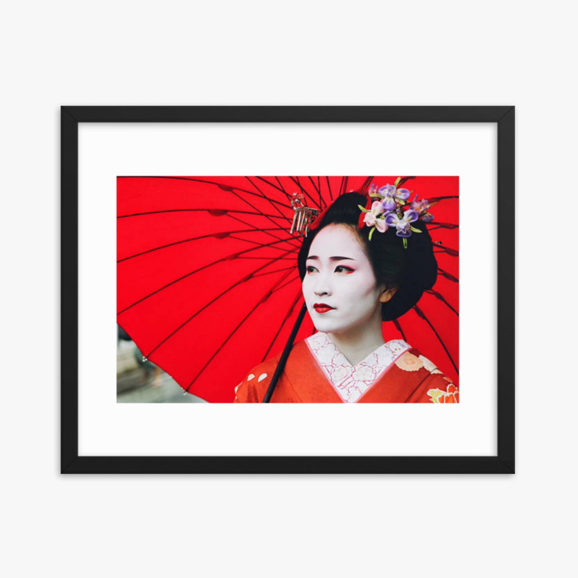 Maiko Girl Portrait 16x20 in Poster With Black Frame