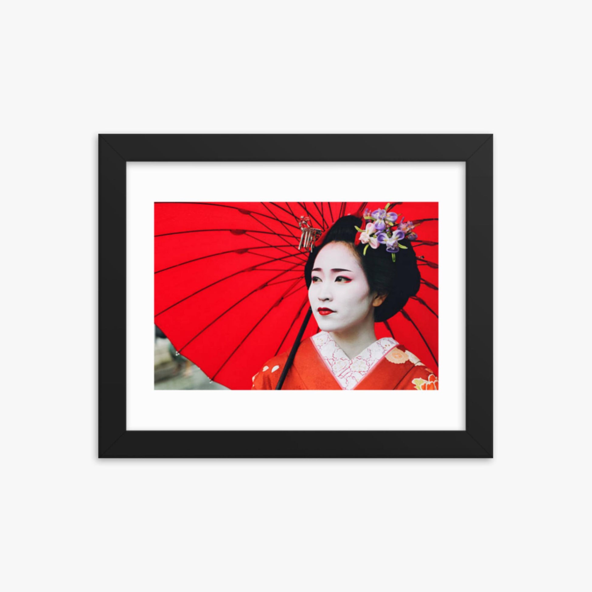 Maiko Girl Portrait 8x10 in Poster With Black Frame