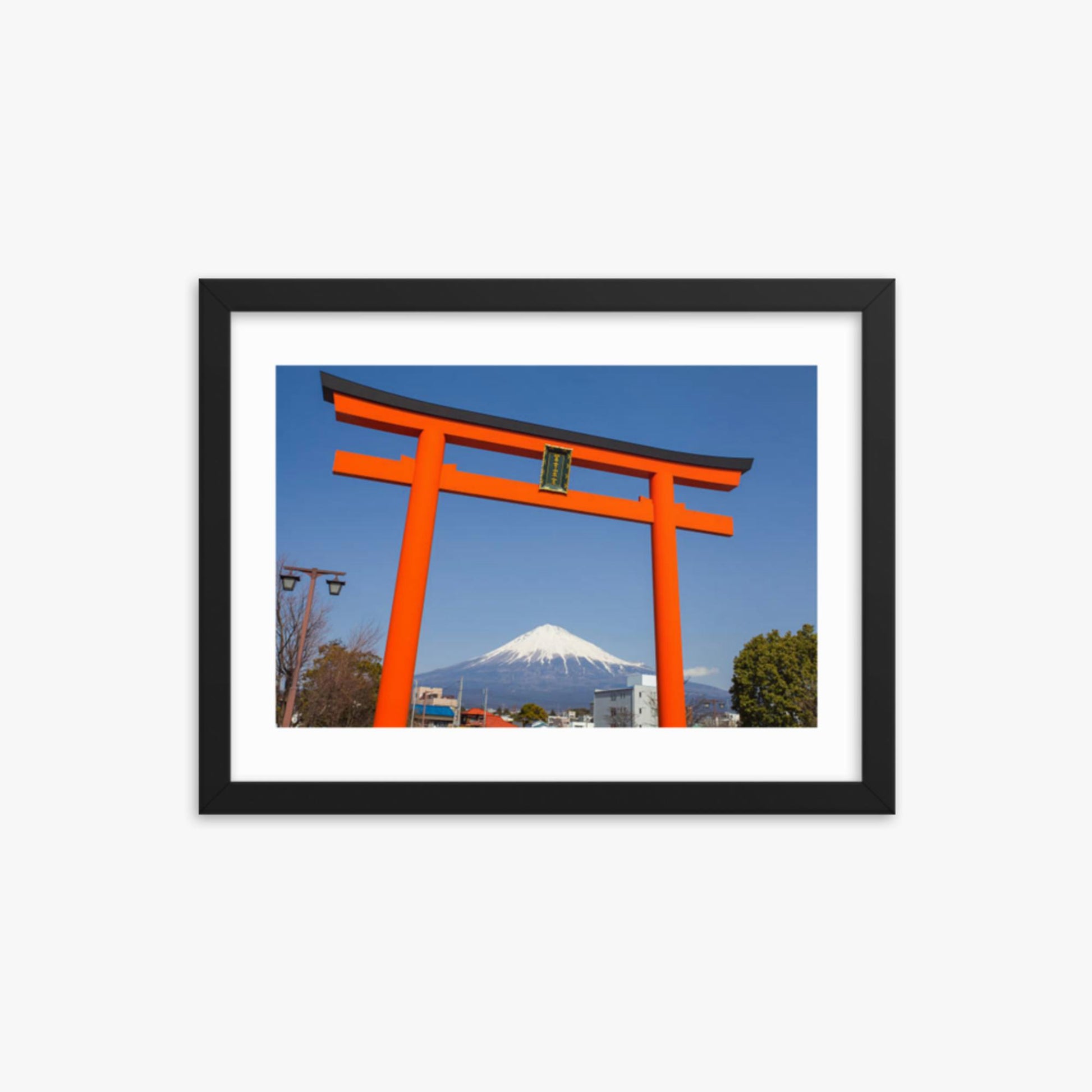 Mount Fuji 12x16 in Poster With Black Frame