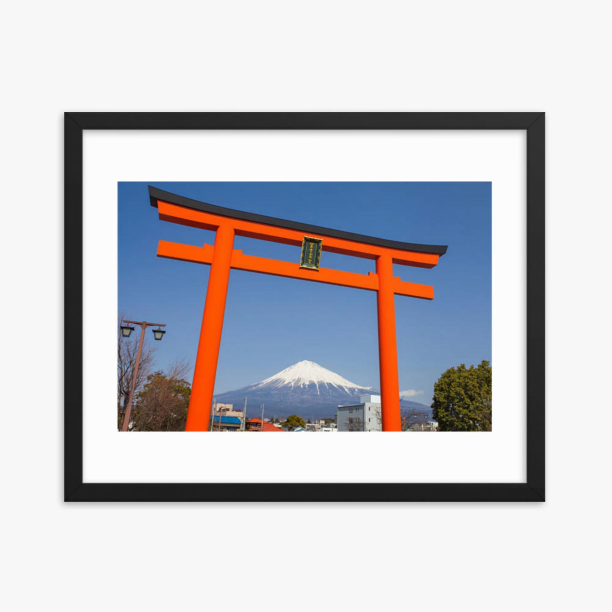 Mount Fuji 16x20 in Poster With Black Frame