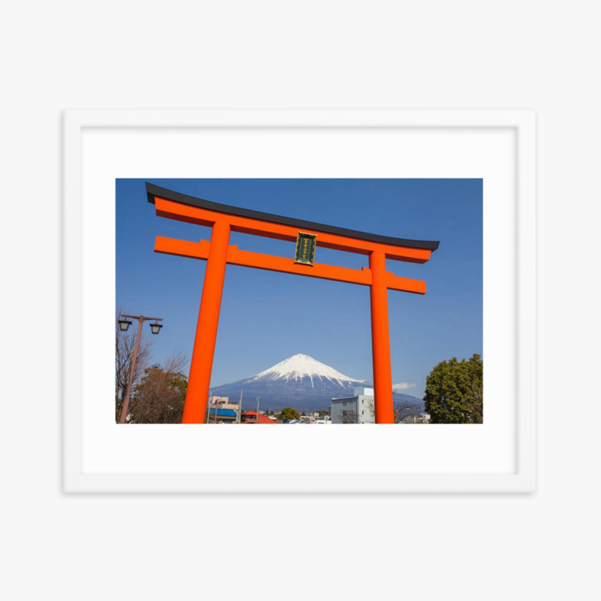 Mount Fuji 16x20 in Poster With White Frame