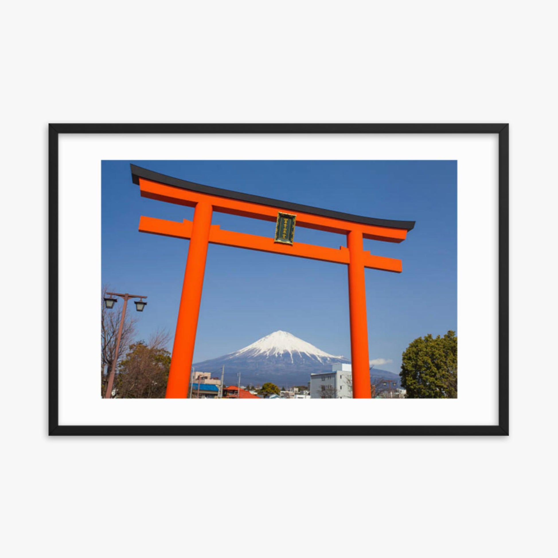 Mount Fuji 24x36 in Poster With Black Frame