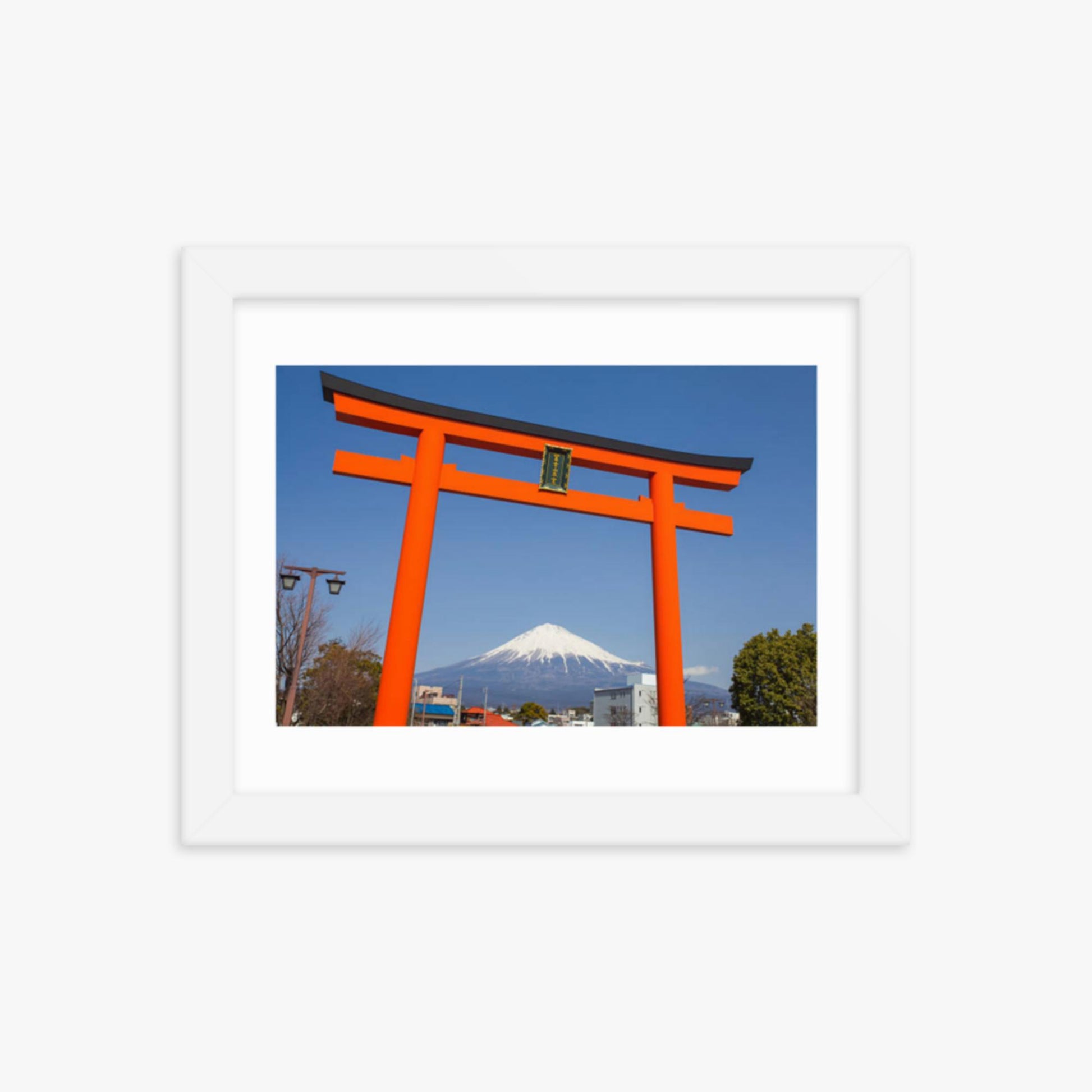 Mount Fuji 8x10 in Poster With White Frame