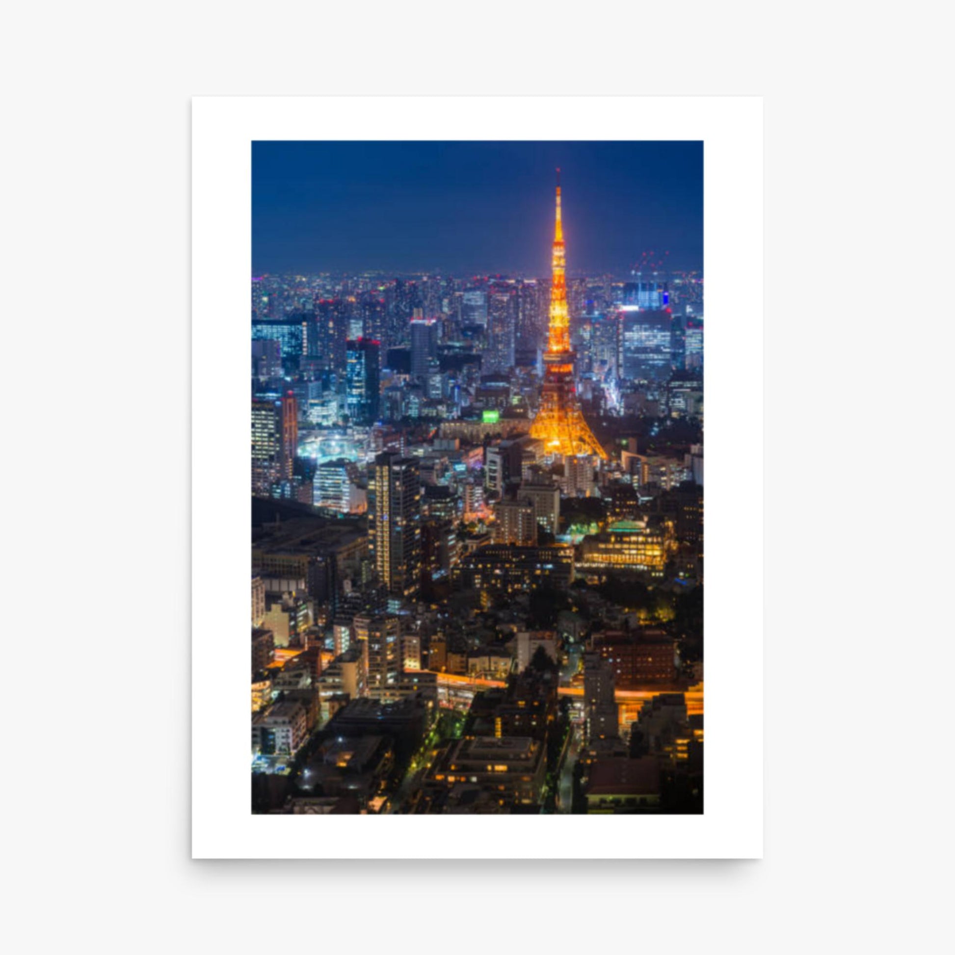 Tokyo Tower illuminated 18x24 in Poster