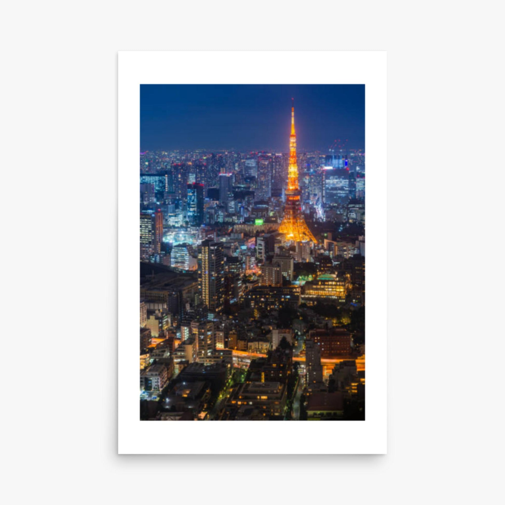 Tokyo Tower illuminated 24x36 in Poster