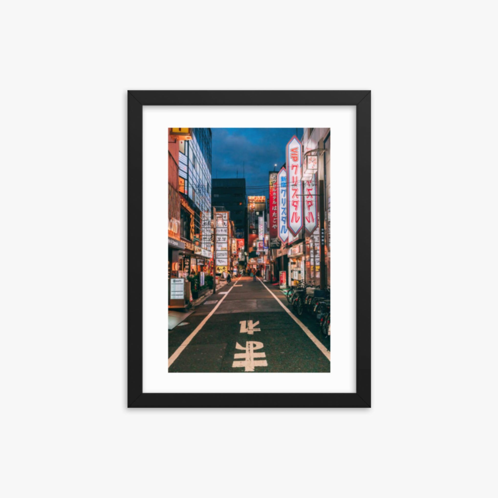 Tokyo´s famous Shunjuku district 12x16 in Poster With Black Frame