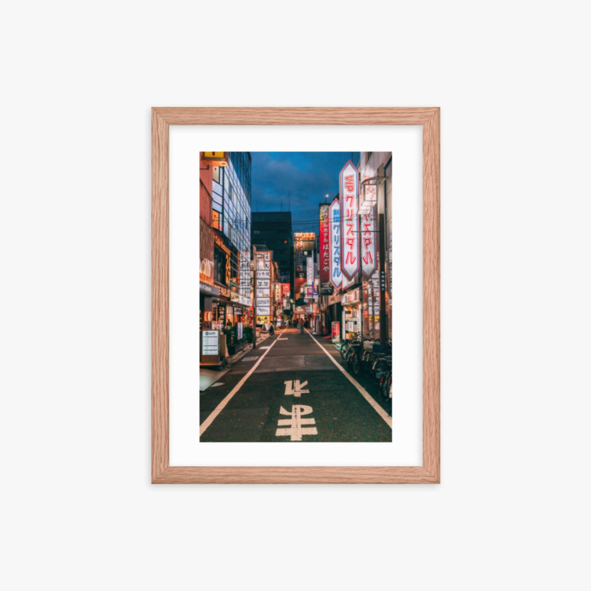 Tokyo´s famous Shunjuku district 12x16 in Poster With Oak Frame