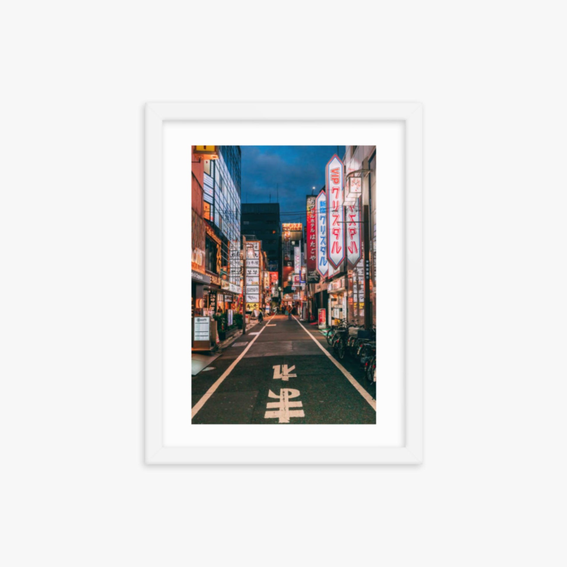 Tokyo´s famous Shunjuku district 12x16 in Poster With White Frame