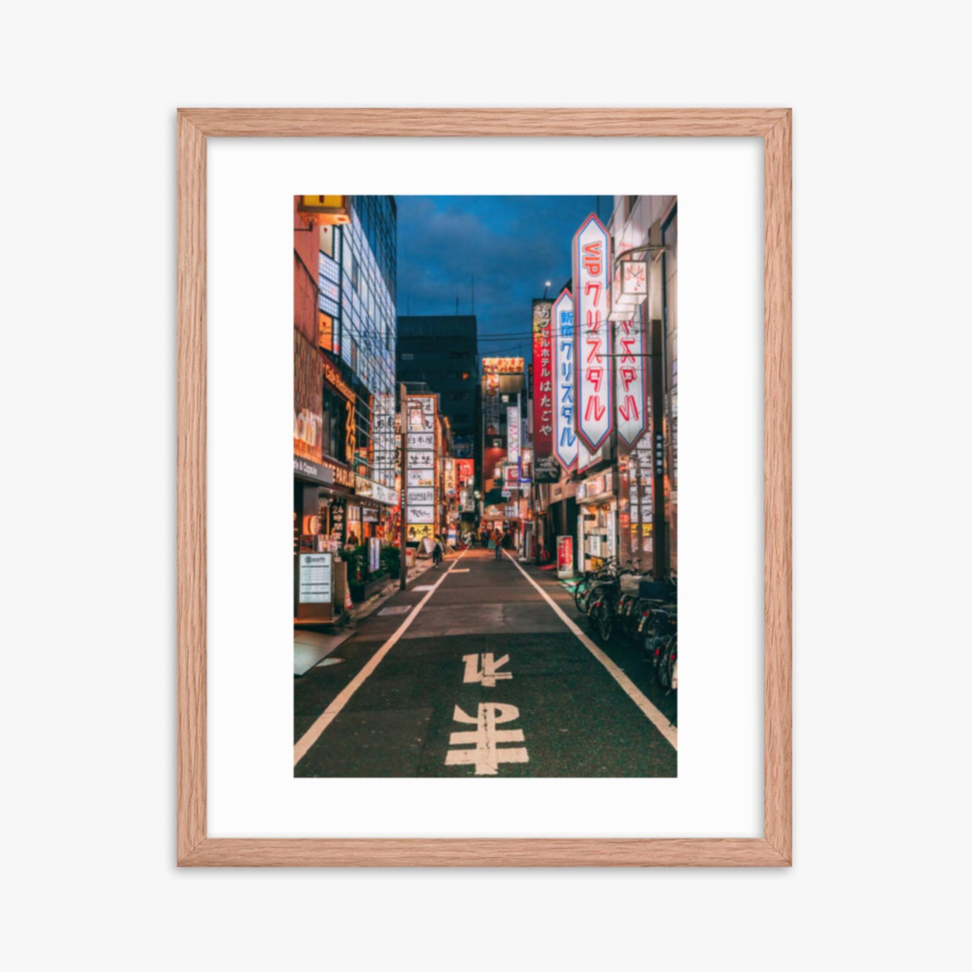 Tokyo´s famous Shunjuku district 16x20 in Poster With Oak Frame