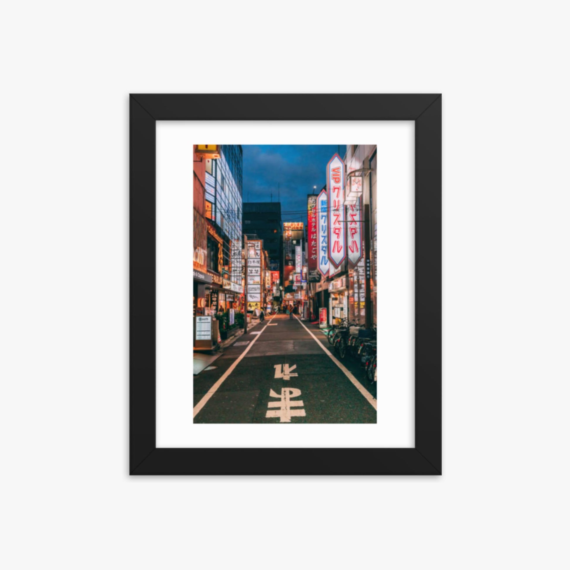 Tokyo´s famous Shunjuku district 8x10 in Poster With Black Frame