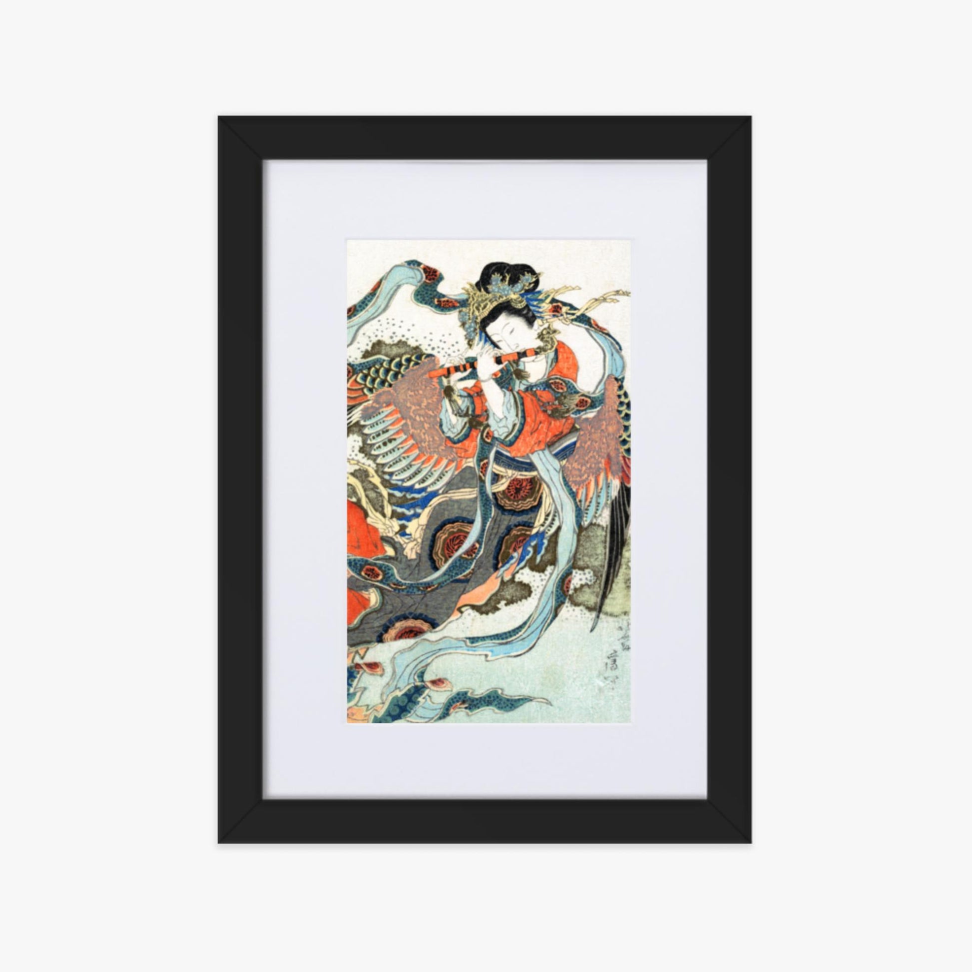 Katsushika Hokusai - Mystical Bird 21x30 cm Poster With Black Frame