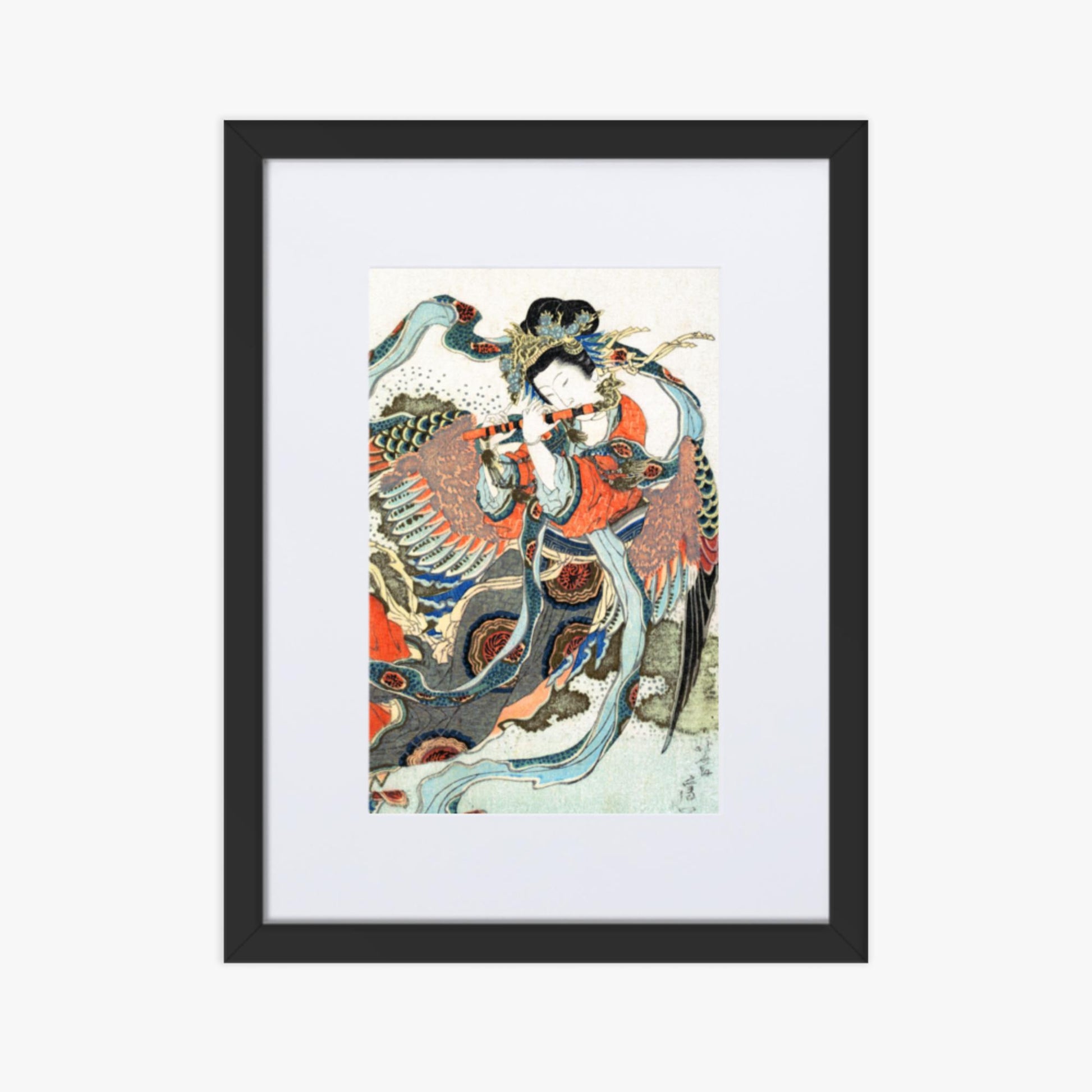 Katsushika Hokusai - Mystical Bird 30x40 cm Poster With Black Frame